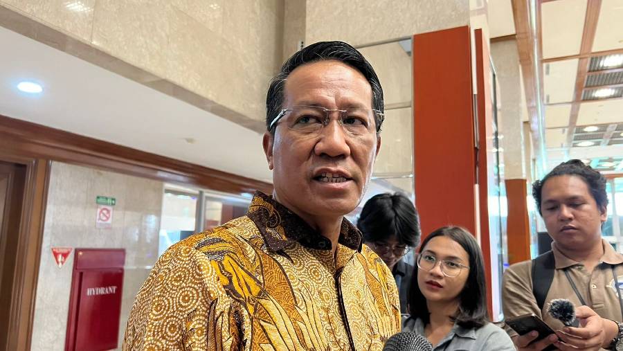 Ketua Baleg DPR, Supratman Andi Agtas di DPR RI, Selasa (14/5/2024). (Mis Fransiska/Bloomberg Technoz).