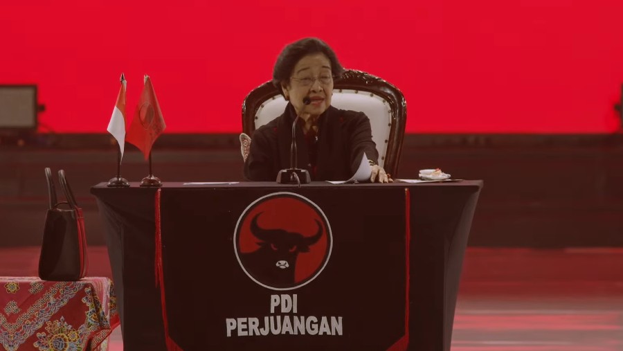 Megawati di Rakernas PDIP ke-5. (Dok: Tangkapan Layar/Youtube PDI Perjuangan)