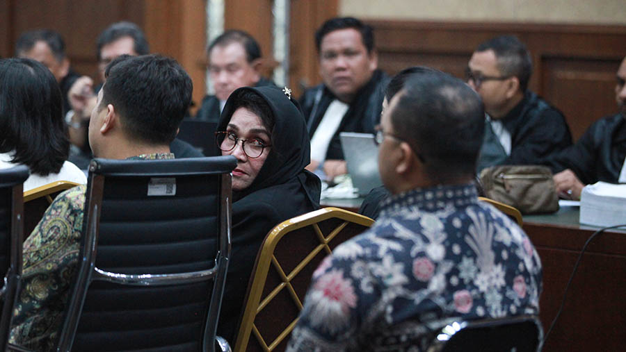Keluarga terdakwa eks Mentan Syahrul Yasin Limpo (SYL) menjadi saksi di Pengadilan Tipikor, Senin (27/5/2024). (Bloomberg Technoz/Andrean Kristianto)