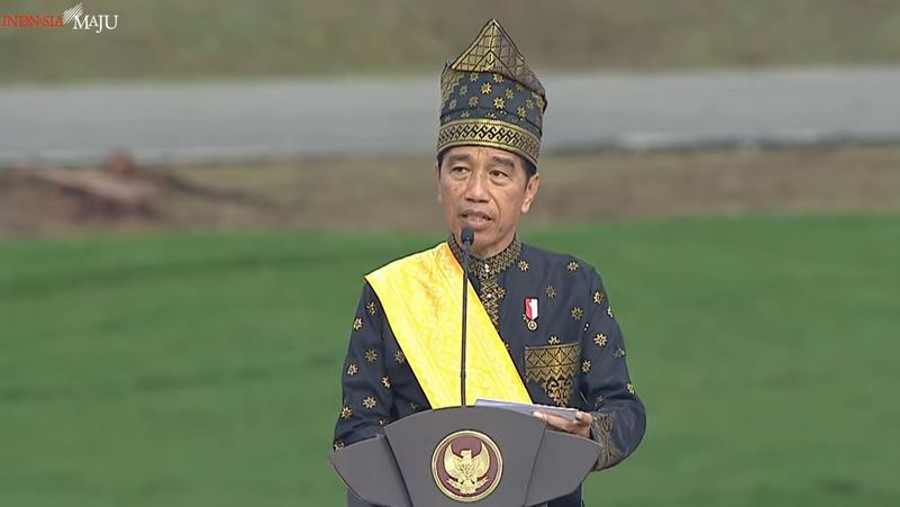 Presiden Joko Widodo saat berpidato di upacara peringatan Hari Lahir Pancasila. (Sumber: tangkapan layar YouTube Sekretariat Presiden)