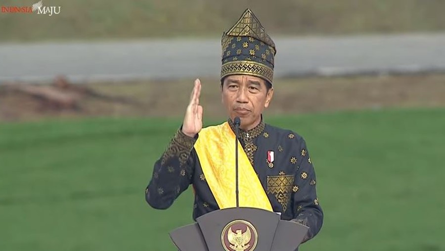 Presiden Joko Widodo saat berpidato di upacara peringatan Hari Lahir Pancasila. (Sumber: tangkapan layar YouTube Sekretariat Presiden)