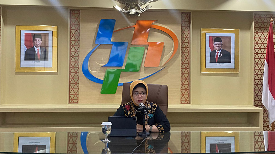 Plt Kepala BPS, Amalia Adininggar Widyasanti. (Bloomberg Technoz/Azura Yumna)