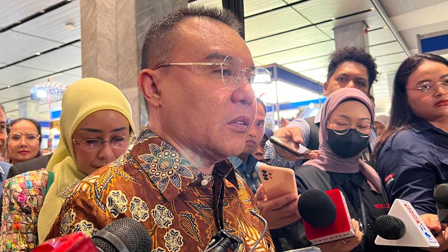 Ketua Hatian DPP Partai Gerindra Sufmi Dasco Ahmad di Kompleks DPR. (Bloomberg Technoz/Mis Fransiska)