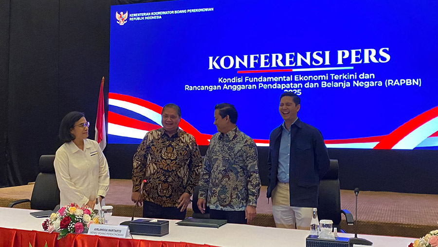 Konferensi Pers Kondisi Fundamental Ekonomi Terkini dabn RAPBN 2025 (Bloomberg Technoz/Azura Yumna)