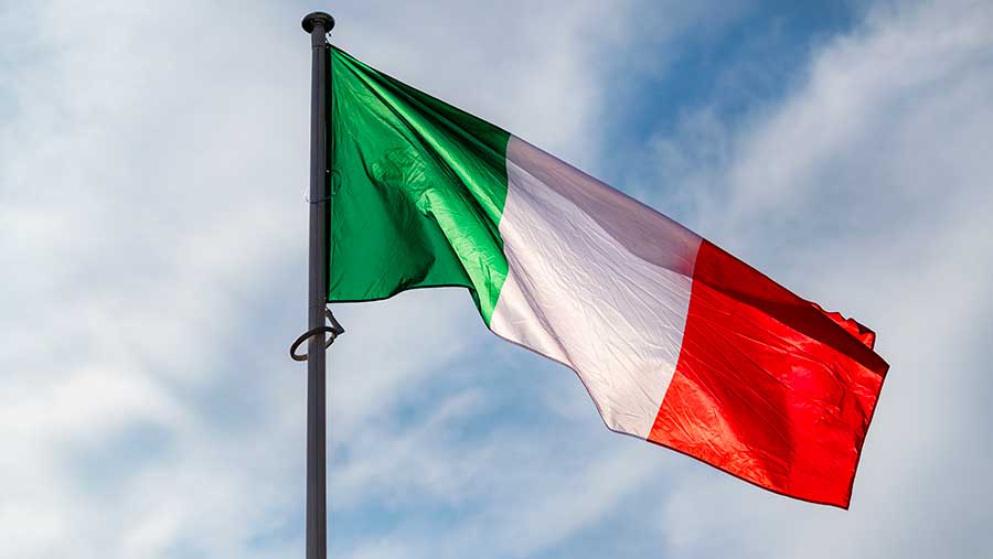 Bendera Nasional Italia (Envato/microgen)