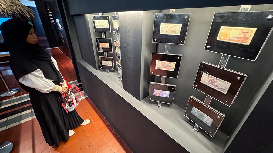 Pameran Temporer D'Commentry 'Rupiah Berkisah tentang Timur' di Museum Bank Indonesia, Jumat (12/7/2024). (Bloomberg Technoz/Andrean Kristianto)