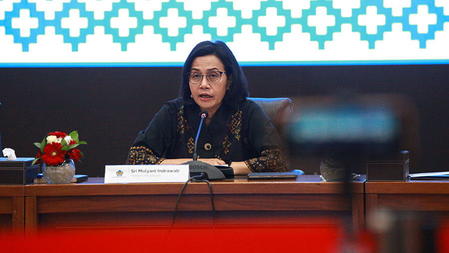 Menteri Keuangan Sri Mulyani di Kompleks Kemenkeu, Jakarta, Kamis (18/7/2024). (Bloomberg Technoz/Andrean Kristianto)