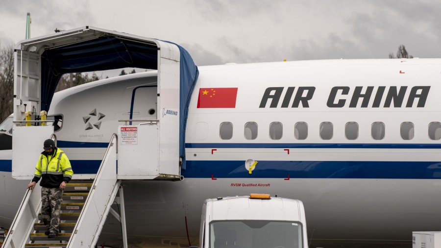 Pesawat Boeing Co. 737 Max, dengan tujuan Air China Limited.  (Fotografer: David Ryder/Bloomberg)