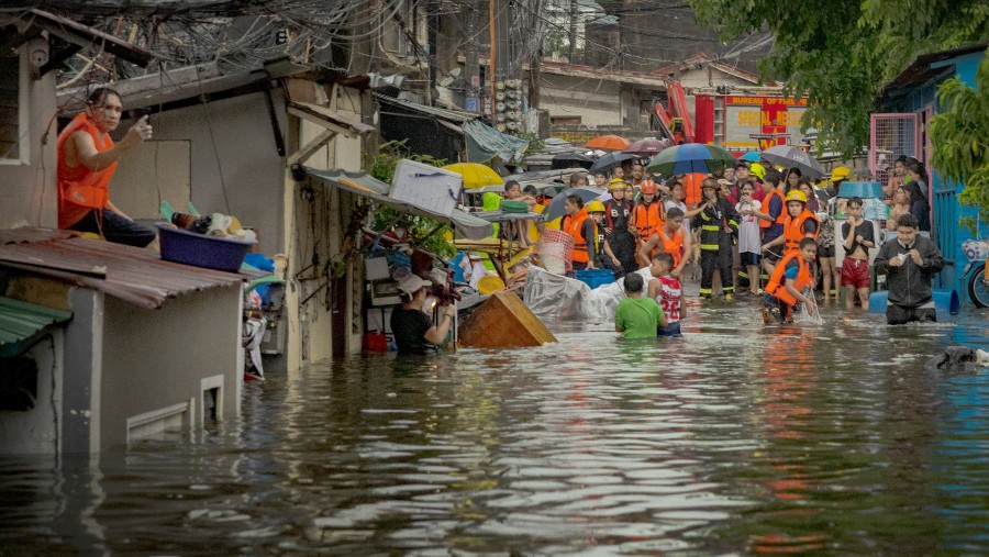 Badai Gaemi sebabkan banjir di Quezon City, Metro Manila, Filipina. (Bloomberg Mercury)