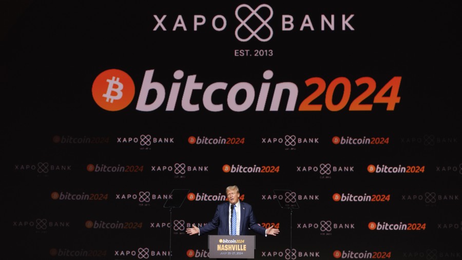 Trump di konferensi Bitcoin. (Dok: Bloomberg)