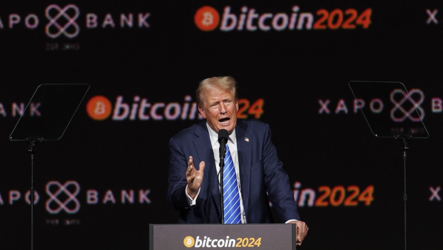 Trump di konferensi Bitcoin. (Dok: Bloomberg)