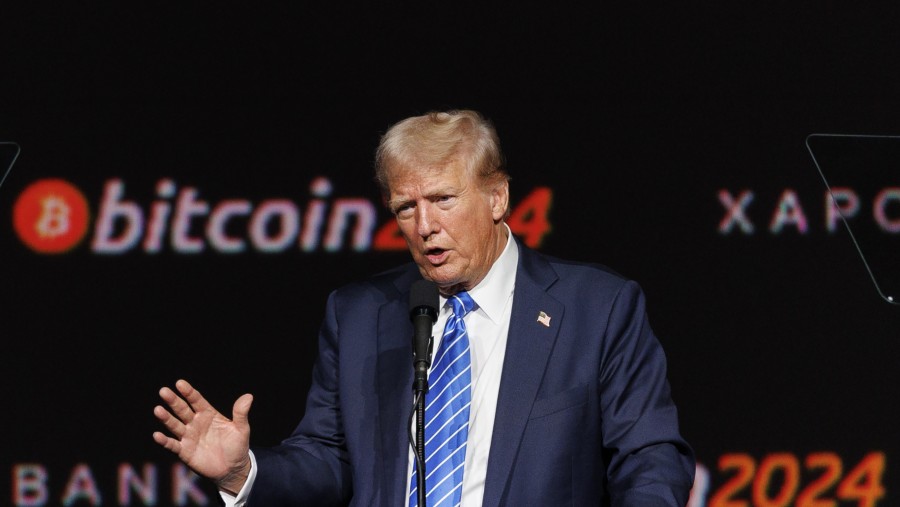 Trump di konferensi Bitcoin. (Dok: Bloomberg)