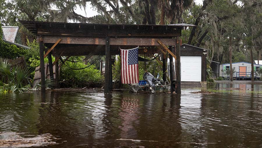 Badai ini telah memutus aliran listrik untuk hampir 300.000 pelanggan di Florida utara dan Georgia. (Christian Monterrosa/Bloomberg)