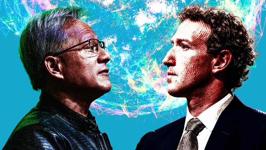 Jensen Huang dan Mark Zuckerberg (Bloomberg Technoz/Asfahan)