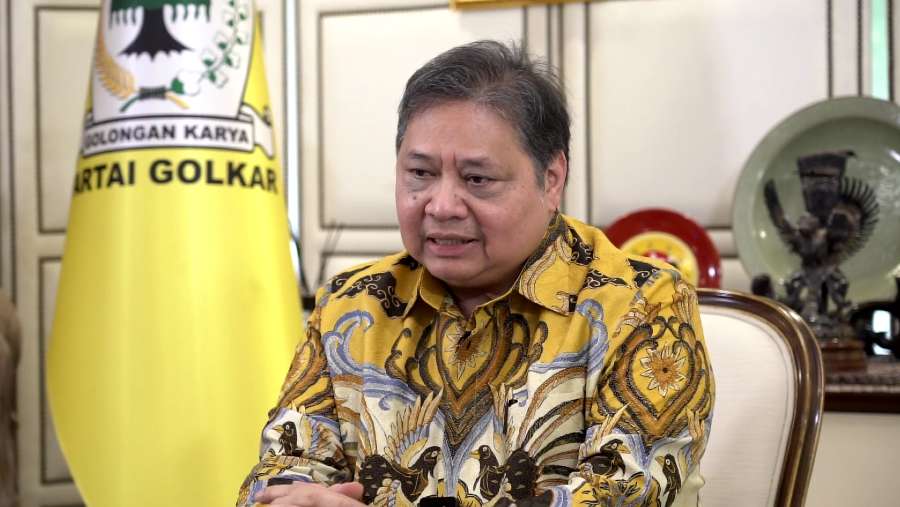 Pernyataan Ketua Umum Golkar, Airlangga Hartarto tentang pengunduran diri sebagai Ketua Umum Golkar. (Dok. Partai Golkar)	
