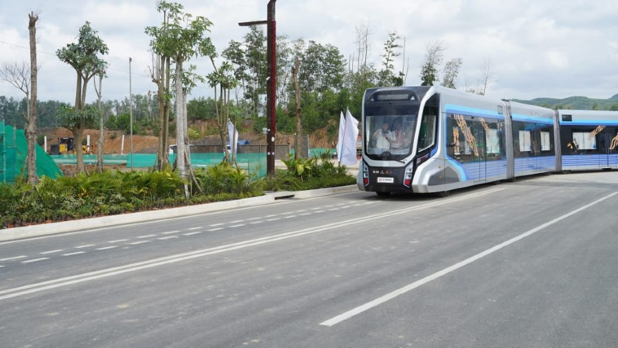 Autonomous Rail Transit (ART) di Ibu Kota Negara Nusantara (IKN)./dok. Kementerian PUPR