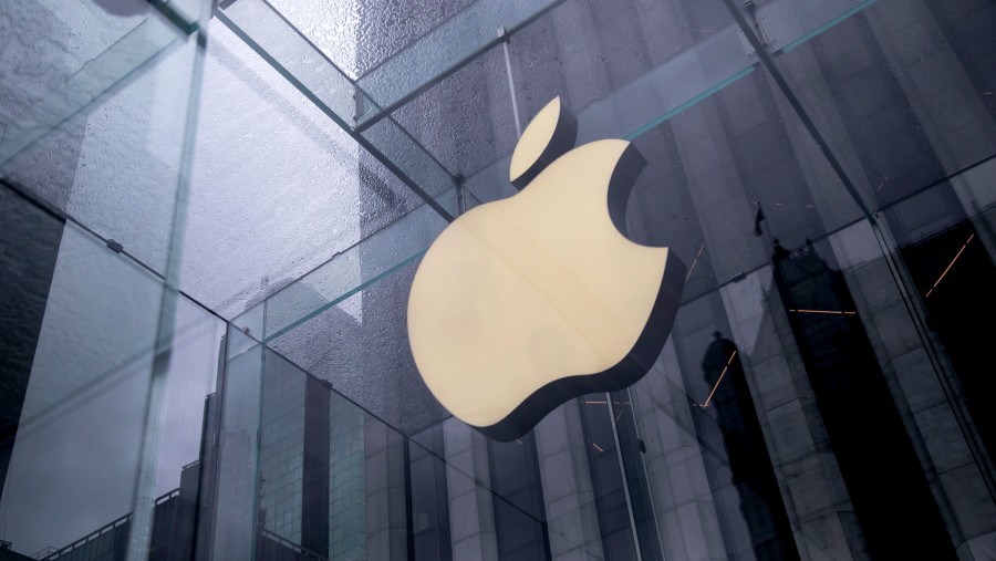 Logo Apple di Toko Ritel Perusahaan. (Dok: Bloomberg)