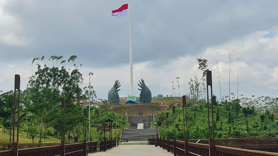 Plaza Seremoni Sumbu Kebangsaan di Kawasan Inti Pusat Pemerintahan (KIPP) Ibu Kota Negara (IKN), Rabu (14/8/2024). (Dok. PUPR)