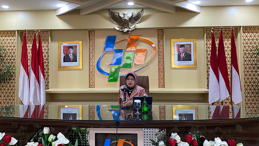 Amalia Adininggar Widyasanti, Plt. Kepala BPS RI (Bloomberg Technoz/Azura Yumna)