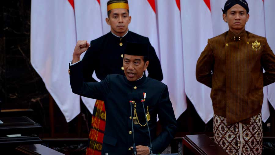 Presiden Jokowi menyampaikan salam perpisahan dalam pidato kenegaraan. (Dok. Sekretariat Jenderal DPR-RI)