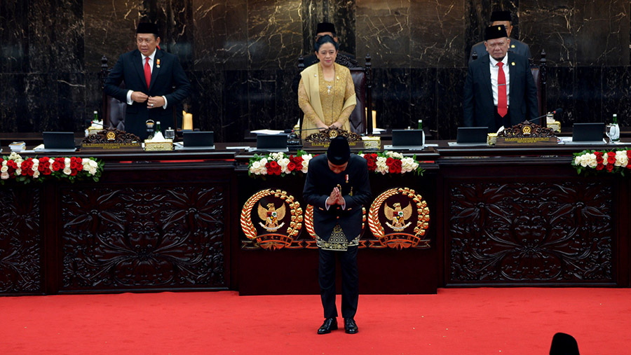 Presiden Jokowi sebelum Pidato Kenegaraan saat Sidang Tahunan MPR di DPR, Jumat (16/8/2024). (Dok. Pusat Data Parlemen)
