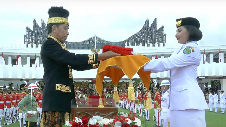 Presiden Joko Widodo di Upacara Bendera di IKN 17 Agustus 2024 (Youtube Setpres)