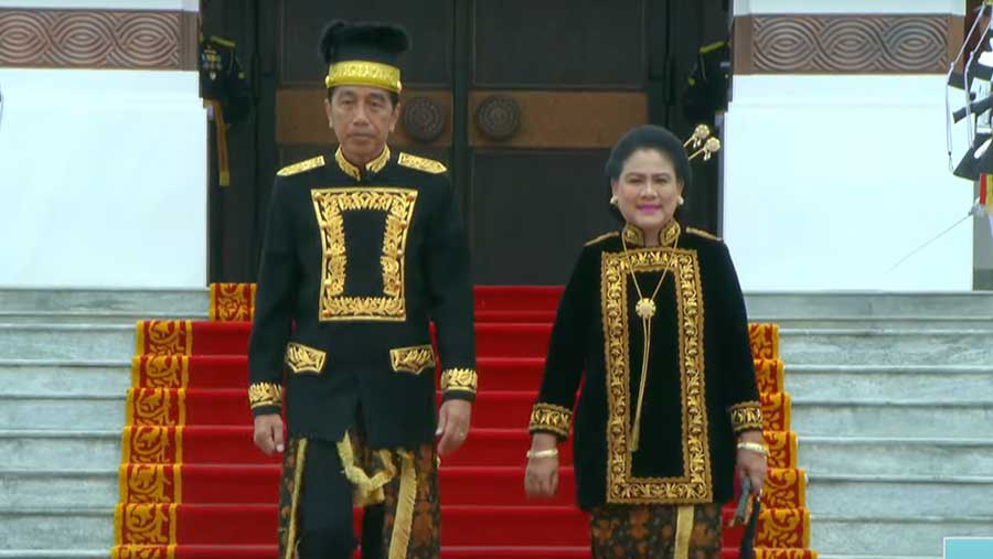 Presiden Joko Widodo dan Ibu Iriana di Upacara Bendera di IKN 17 Agustus 2024 (Youtube Setpres)