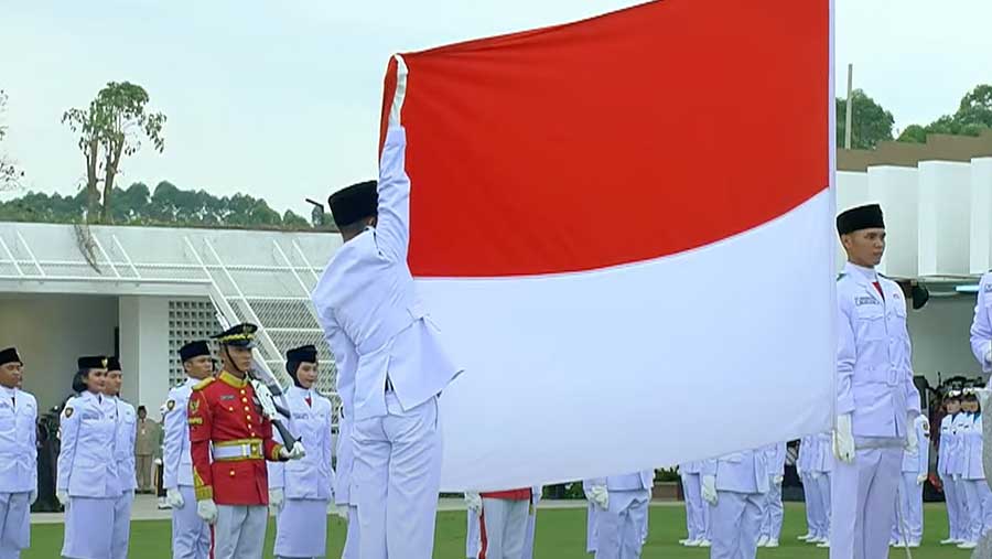 Upacara Pengibaran Bendera Merah Putih di IKN 17 Agustus 2024 (Youtube Setpres)