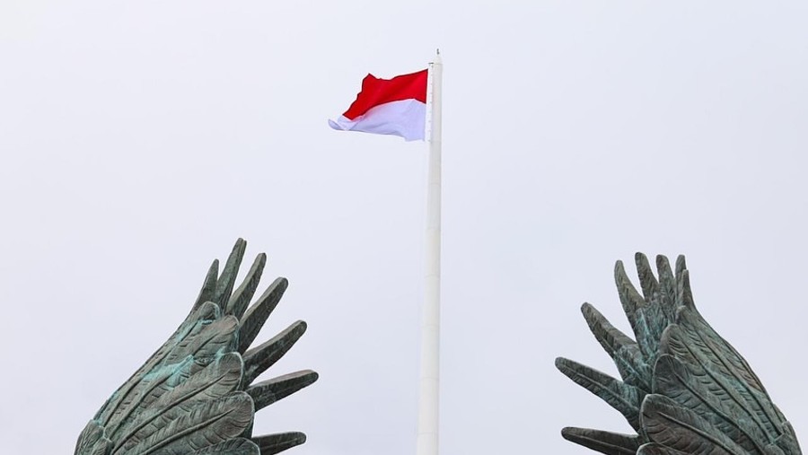 Bendera Merah Putih Berkibar di Komplek Istana Negara IKN, Kalimantan. (Dok: Instagram/@prabowo)