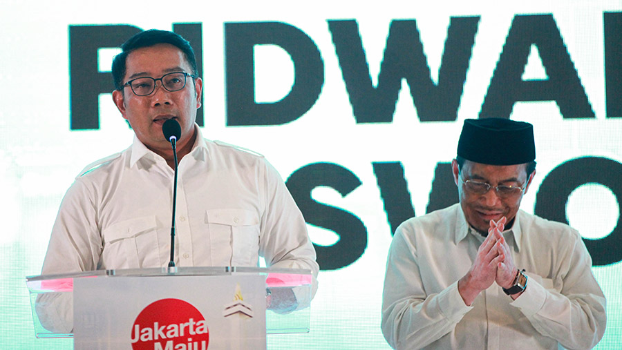 , Ridwan Kamil dan Suswono. (Bloomberg Technoz/Andrean Kristianto)