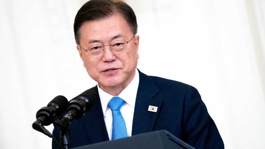 Mantan Presiden Korsel, Moon Jae-In. (Dok: Stefani Reynolds/The New York Times/Bloomberg)