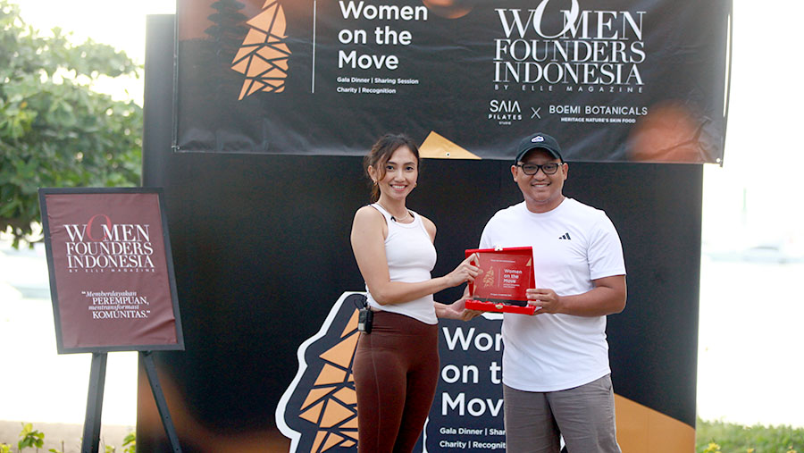 Sunrise Mat Pilates diselenggarakan oleh Women Founders Indonesia dengan SAIA Studio Pilates X Boemi Botanicals (Bloomberg Technoz/Andrean Kristianto)