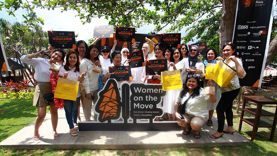 Selain diskusi yang menarik, Women on the Move 2024 juga membagikan doorprize yang menarik. (Bloomberg Technoz/Andrean Kristianto)