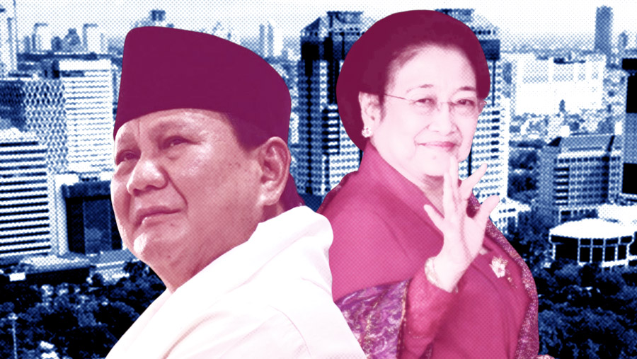 Ilustrasi Megawati dan Prabowo (Bloomberg Technoz)