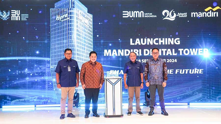 Peresmian Mandiri Digital Tower Dok: Kementerian BUMN (Bloomberg Technoz/Mis Fransiska)