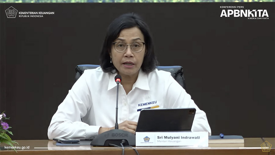 Menkeu Sri Mulyani saat konfrensi pers APBN Kita Edisi September 2024. (Tangkapan Layar Youtube Kemenkeu)