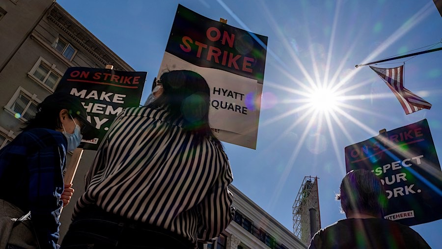 Mogok ini terjadi di tengah upaya pemulihan industri perhotelan San Francisco pasca-pandemi.  (David Paul Morris/Bloomberg)