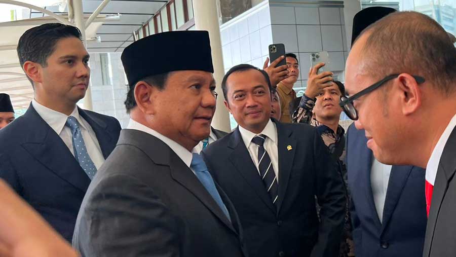 Prabowo di DPR (Bloomberg Technoz/Mis Fransiska)