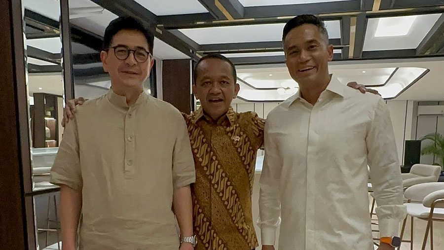 Menteri ESDM Bahlil Lahadalia pertemukan dua ketua Kadin yang berseteru, Arsjad Rasyid dan Anindya Bakrie. (Instagram @melangkahdaritimur.id)