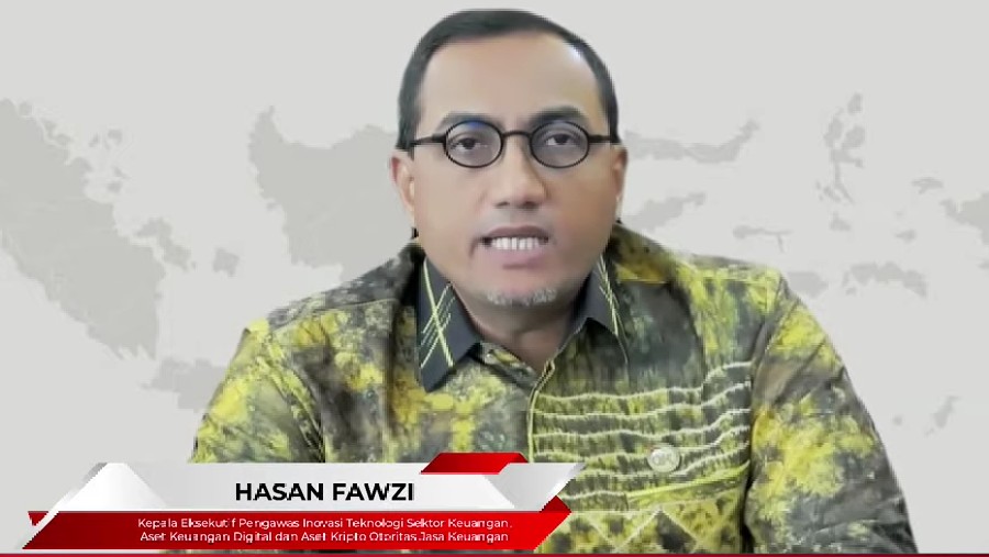 Kepala Eksekutif Pengawas Inovasi Teknologi Sektor Keuangan, Aset Keuangan Digital & Aset Kripto OJK Hasan Fawzi saat RDK Bulanan Juni 2024. (YT OJK)