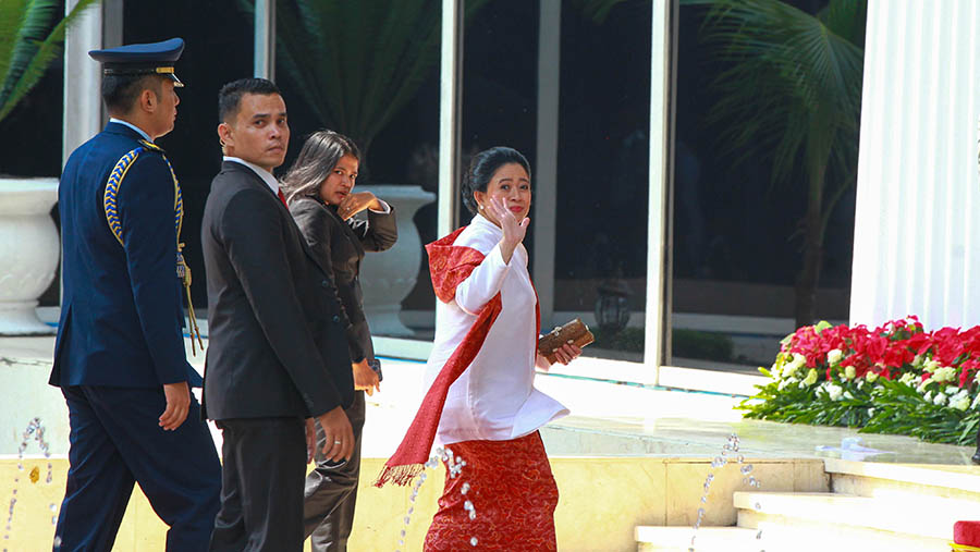 Usai dilantik, Puan Maharani kembali memimpin DPR untuk kedua kalinya. (Bloomberg Technoz/Andrean Kristianto)