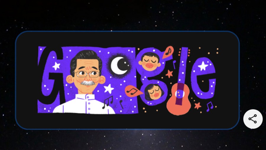 A.T. MahmudJadi Tema Google Doodle Hari Ini. (Tangkapan Layar)