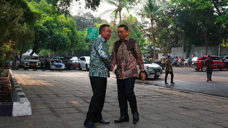 Fadli Zon di Kertanegara, Senin (14/10/2024). (Bloomberg Technoz/Andre Kristiyanto).