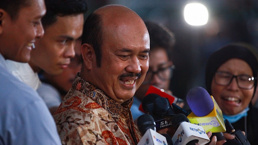 Akademisi Rachmat Pambudy bertemu dengan Prabowo Subianto di Kertanegara, Senin (14/10/2024). (Bloomberg Technoz/Andrean Kristianto)