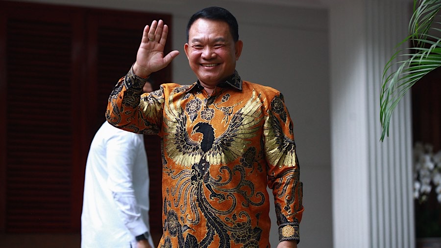 Mantan Kepala Staf TNI Angkatan Darat Jend TNI (Purn) Dudung Abdurrahman di Kertanegara, Selasa (15/10/2024). (Bloomberg Technoz/Andrean Kristianto)