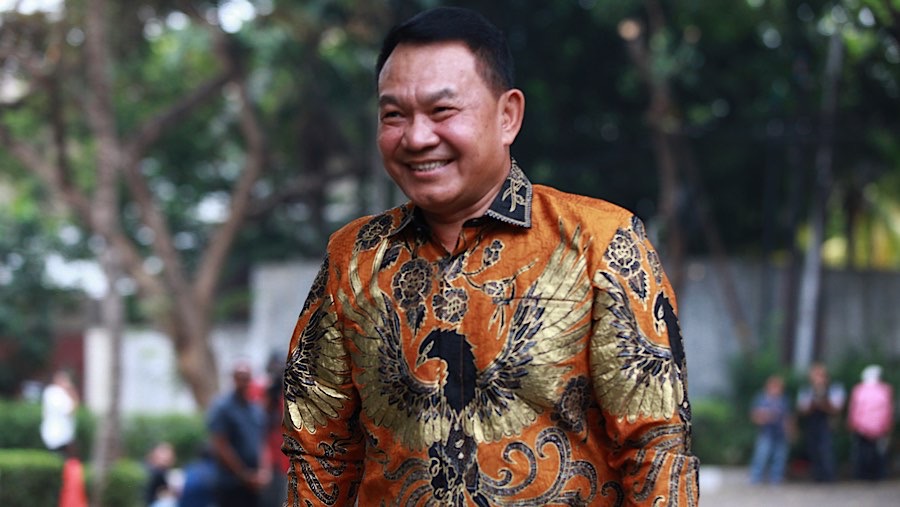 Mantan Kepala Staf TNI Angkatan Darat Jend TNI (Purn) Dudung Abdurrahman di Kertanegara, Selasa (15/10/2024). (Bloomberg Technoz/Andrean Kristianto)