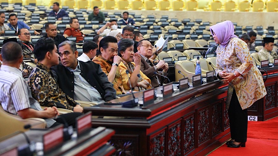 Geladi bersih pelantikan presiden dan wakil presiden di Gedung Nusantara, kompleks Parlemen, Sabtu (19/10/2024) (Bloomberg Technoz/Andrean Kristianto)