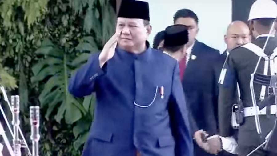 Prabowo tiba di Pelantikan Presiden dan Wakil Presiden Republik Indonesia 20 Oktober 2024 (YouTube DPR RI)