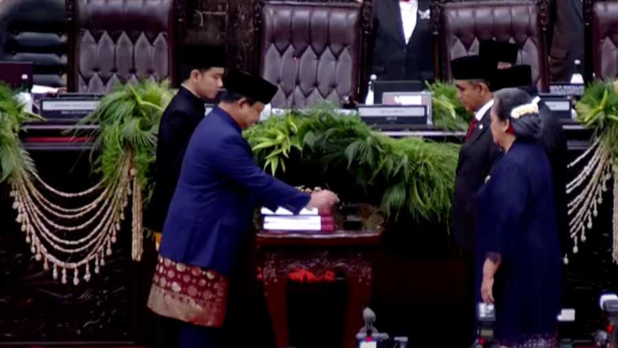 Penandatangan Berita Acara Pelantikan Presiden Republik Indonesia 20 Oktober 2024 (YouTube Setpres)