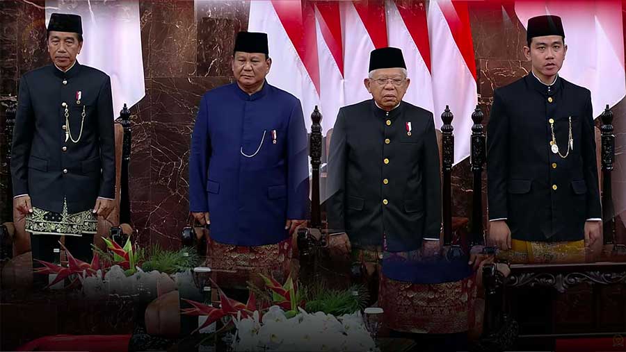 Prabowo-Gibran Hingga Jokowi-Ma'ruf Kompak Pakai Busana Betawi (MPR RI)